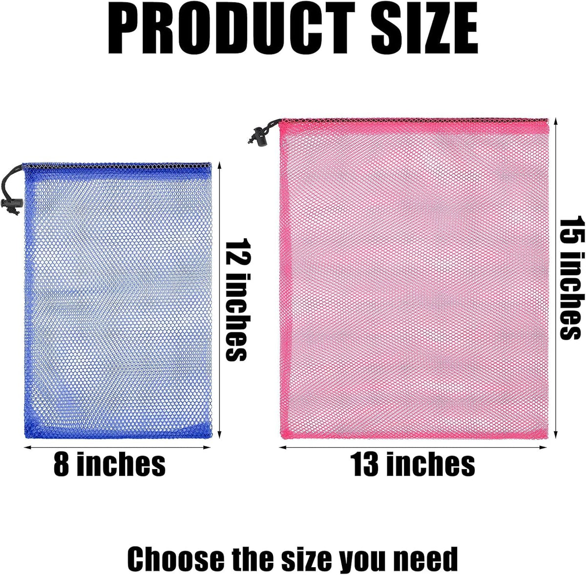24 Pcs Mesh Bags Drawstring Mesh Laundry Bag Stuff Sack Nylon Bags Camping Nylon Bag with Drawstring Cord for Toys