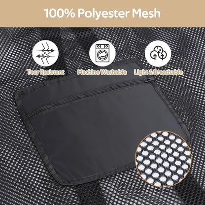 OTraki Mesh Laundry Bags 36 x 28 Inch Extra Large Travel Laundry Bag Backpack Heavy Duty Drawstring Dirty Clothes Laundry Mesh Wash Bag with Shoulder Straps Don't Drying, Melting 140-176℉ Black