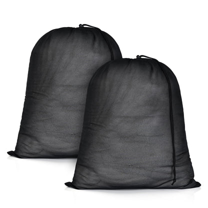 OTraki Ex-Large Mesh Laundry Bags 36x43 Inch Drawstring Laundry Bag 2 Pack Dirty Clothes Mesh Net Bag Heavy Duty Travel Storage Organize Bag for Hotel Beach,Don't Drying, Melting 140-176℉ Black