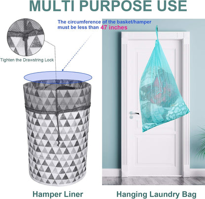 Dalykate Mesh Laundry Bags, 24" x 36", Heavy Duty with Reinforced Handles, Foldable & Portable, Drawstring Closure, 3-Pack Mixed Colors
