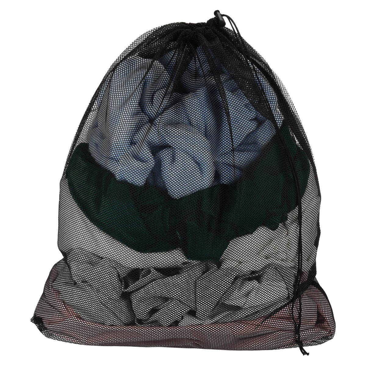uxcell Mesh Laundry Bag 27.6x35.4" Large Drawstring Net Coarse Mesh, Black