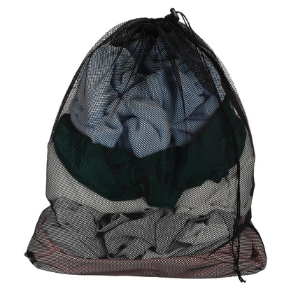 uxcell Mesh Laundry Bag 27.6x35.4" Large Drawstring Net Coarse Mesh, Black