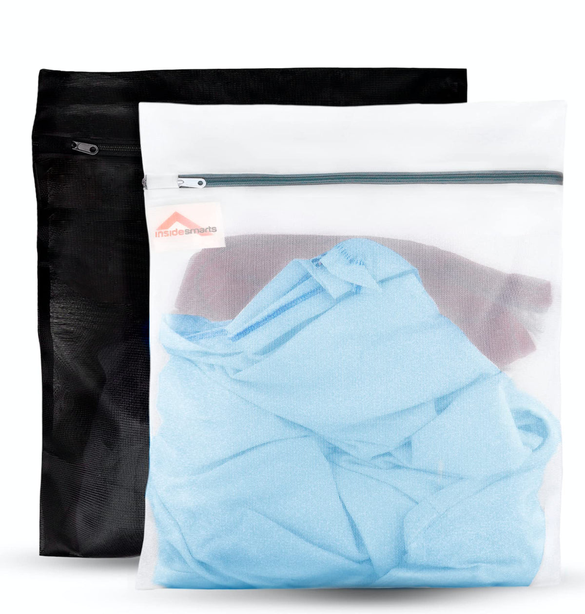 Set of 2 Jumbo Wash Bags for Delicate Clothing (1 White, 1 Black) By InsideSmarts