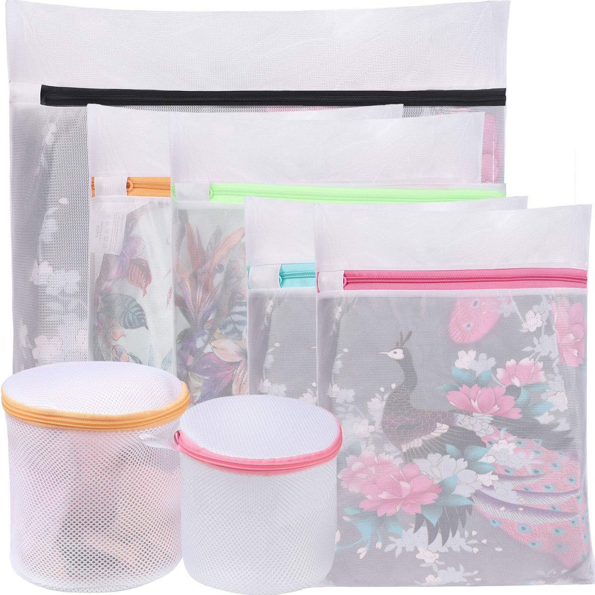 BAGAIL Laundry Bags Mesh Wash Bag for Intimates Lingerie and Delicates,4Pcs(Bra Wash Bag,6×6inch+7×7inch)
