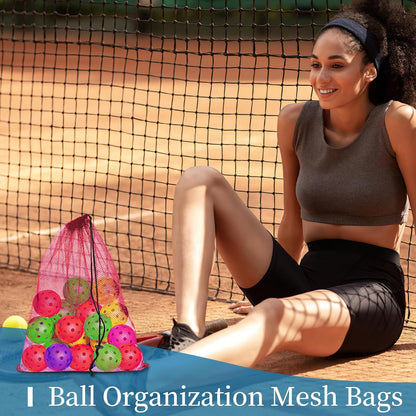 6 Pack Mesh Drawstring Bags with Lock, 14x17 for Gym, Beach, Laundry