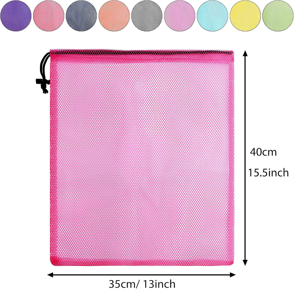 PLULON 20 Pcs Mesh Drawstring Beach Bags