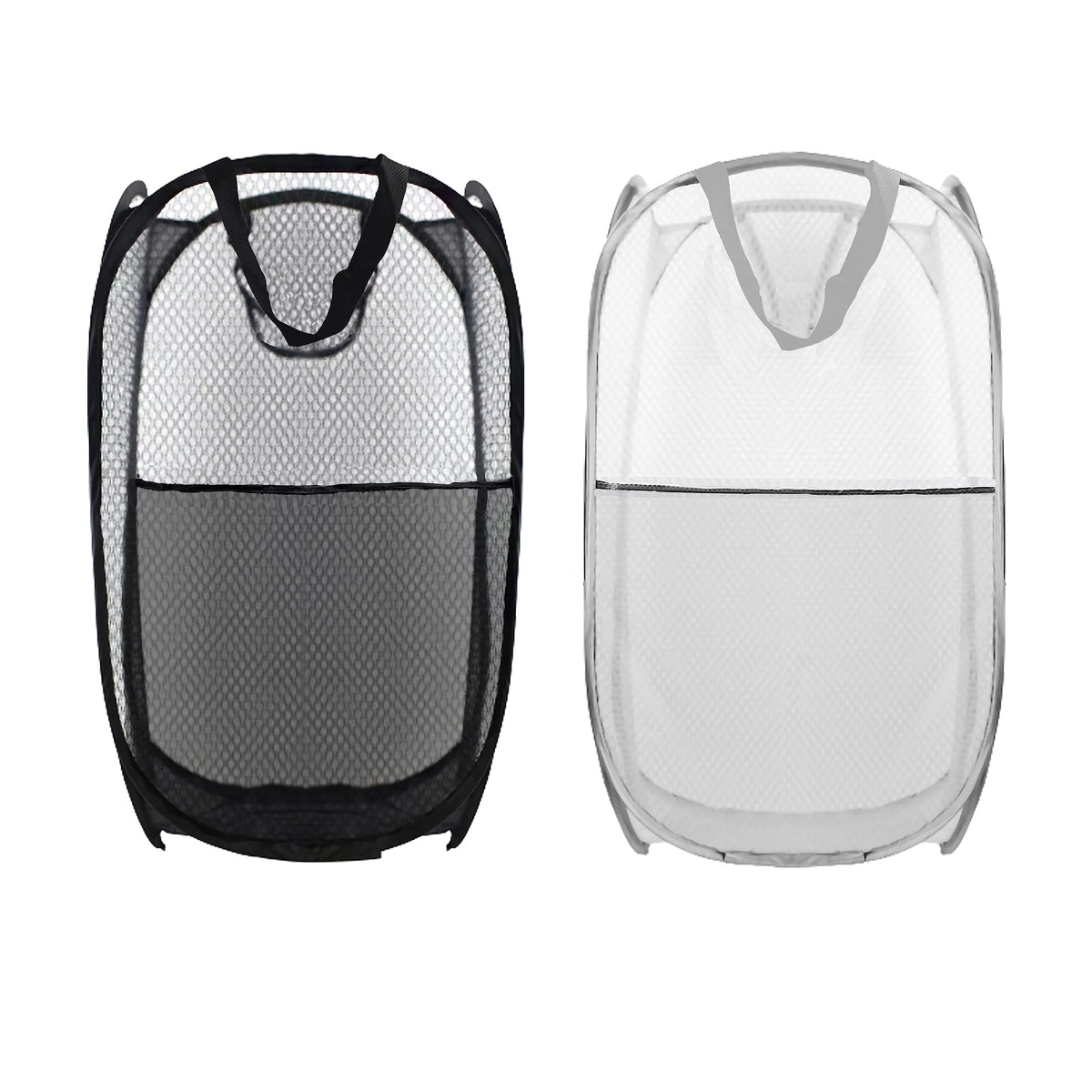 Collapsible Pop Up Laundry Hamper, Extra Large Mesh Foldable Laundry Basket Bag, 28" x 16" x 16", 4 Pack (Black + Pink + Grey + Blue)