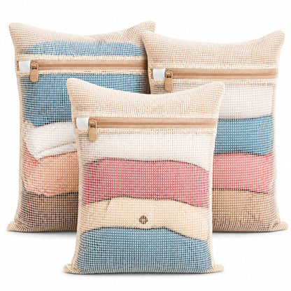 4-Piece Large Durable Organic Cotton Mesh Laundry Bags with Sturdy Zippers and Breathable Mesh are Delicate Laundry Bags for Underwear, Clothes, Pants and Socks