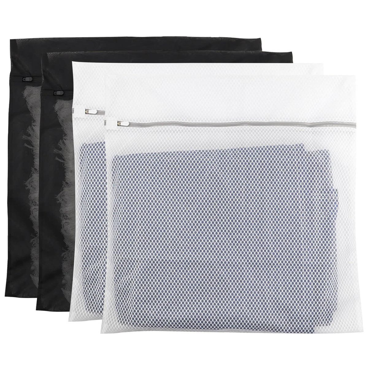 4 pcs Commercial Mesh Laundry Bag - Sturdy Mesh Material with Drawstring Closure. Ideal Machine Washable Laundry Bag for Factories, College, Dorm and Apartment Dwellers(4Set-M,L,XL,XXL)