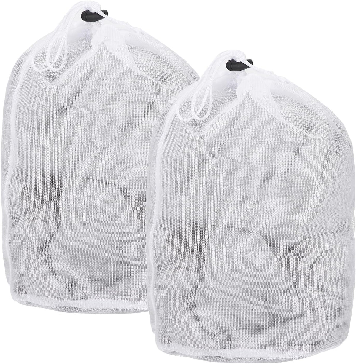 uxcell Mesh Laundry Bag, Drawstring Net Laundry Bag 2Pcs 15.7x11.8" White