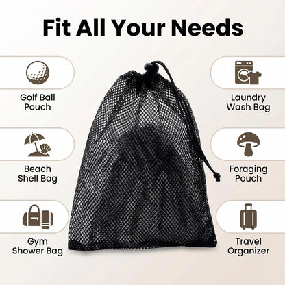 20pcs Small Mesh Bags NylonMesh Backpack Drawstring Storage Black Nylon Drawstring Bags Small Travel Stuff (6 x 8inch)