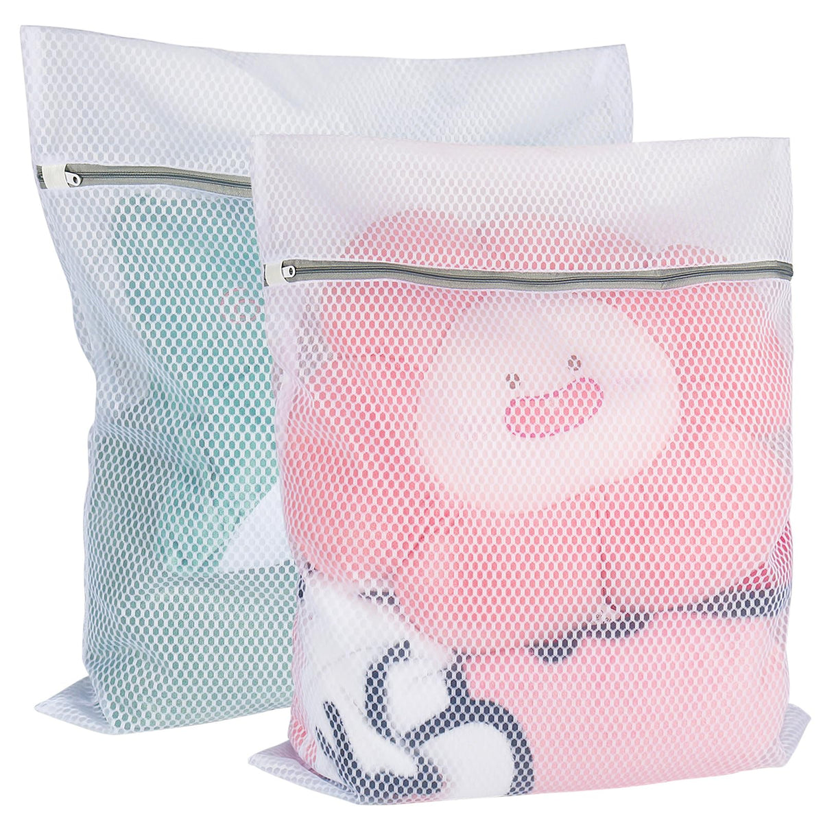 Vivifying Extra Large Mesh Laundry Bag, 2 Pack XXL Oversize Honeycomb Mesh Wash Bags for Washing Machine, Coats, Stuffed Toys, Blanket, Bedding, Sweater, Delicates Clothes (27 x 35 Inches)