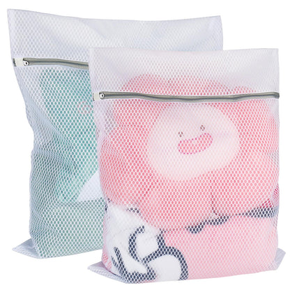 Vivifying Extra Large Mesh Laundry Bag, 2 Pack XXL Oversize Honeycomb Mesh Wash Bags for Washing Machine, Coats, Stuffed Toys, Blanket, Bedding, Sweater, Delicates Clothes (27 x 35 Inches)