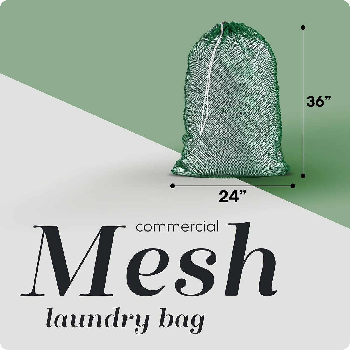 Handy Laundry Mesh XL Laundry Bag 24"x36" 2-Pack, Heavy Duty, Green