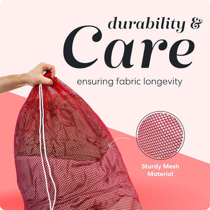 Handy Laundry Mesh XL Laundry Bag 24"x36" 2-Pack, Heavy Duty, Red