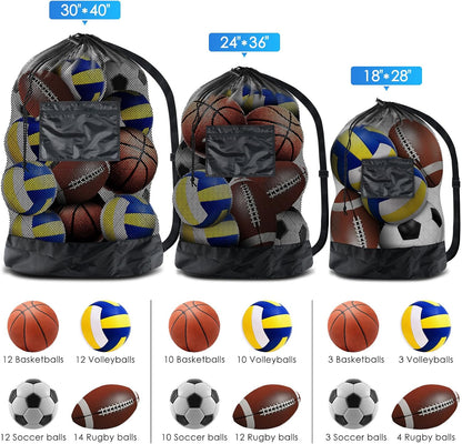 BROTOU Thickened Extra Large Sports Ball Bag Mesh Socce Ball Bag