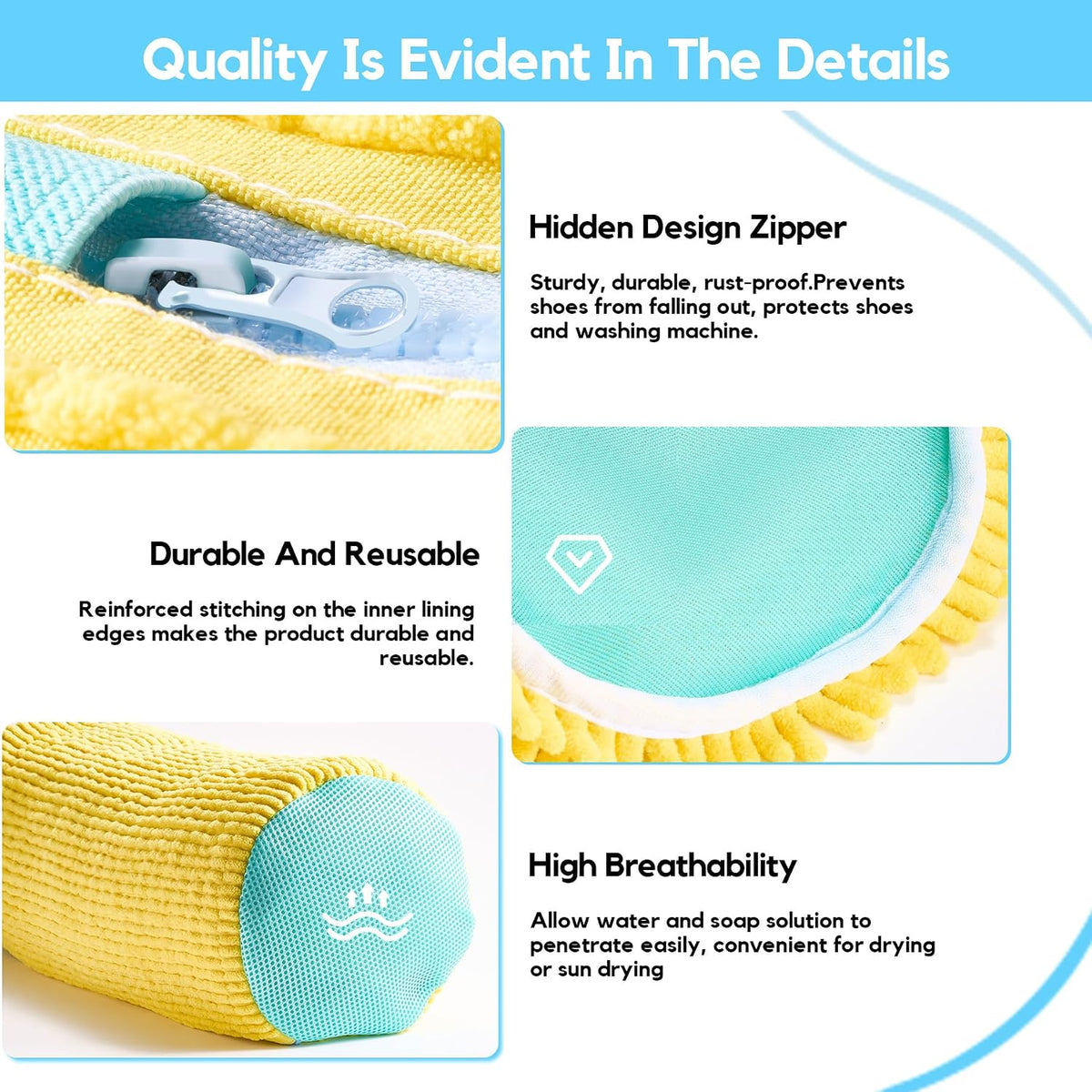 Shoe Washing Machine Bag, 2 Pcs Laundry Shoe Bag For Washing Machine, With 2 Boot Stretcher (L 6-12.5), 360°Deep Clean, Fit Most Shoes Type