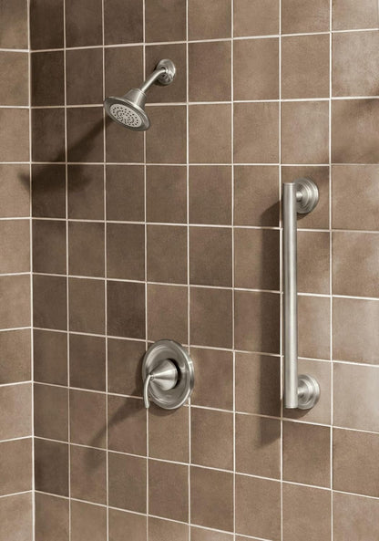 Moen YG0712BN Bathroom Safety 12-Inch Stainless Steel Modern Bathroom Grab Bar, Brushed Nickel