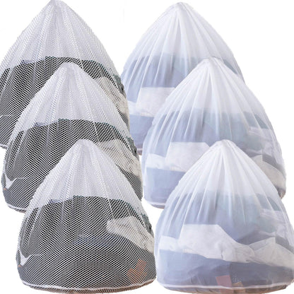 4 pcs Commercial Mesh Laundry Bag - Sturdy Mesh Material with Drawstring Closure. Ideal Machine Washable Laundry Bag for Factories, College, Dorm and Apartment Dwellers(4Set-M,L,XL,XXL)