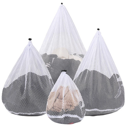 4Pcs Mesh Laundry Bags Washing Machine Mesh Wash Bags for Clothes,Underwear,Lingerie, Bed Linen with Drawstring Closure Sturdy(4 Size)