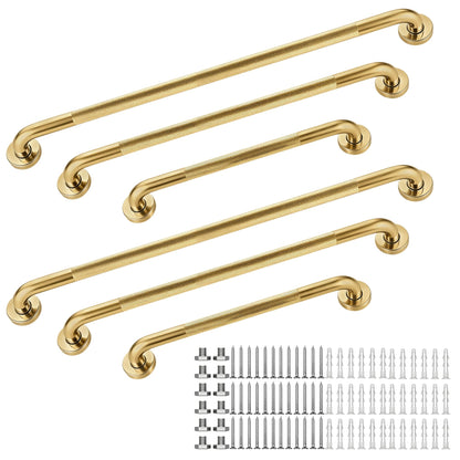 16 Inch Grab Bars 1.25" Dia,2 Pack Brushed Nickel 304 Stainless Steel Bathroom Grab Bar,Anti Slip Knurled Safety Bar,Wall Mount Handicap Grab Bars,Support Handrail for Seniors Elderly Injury