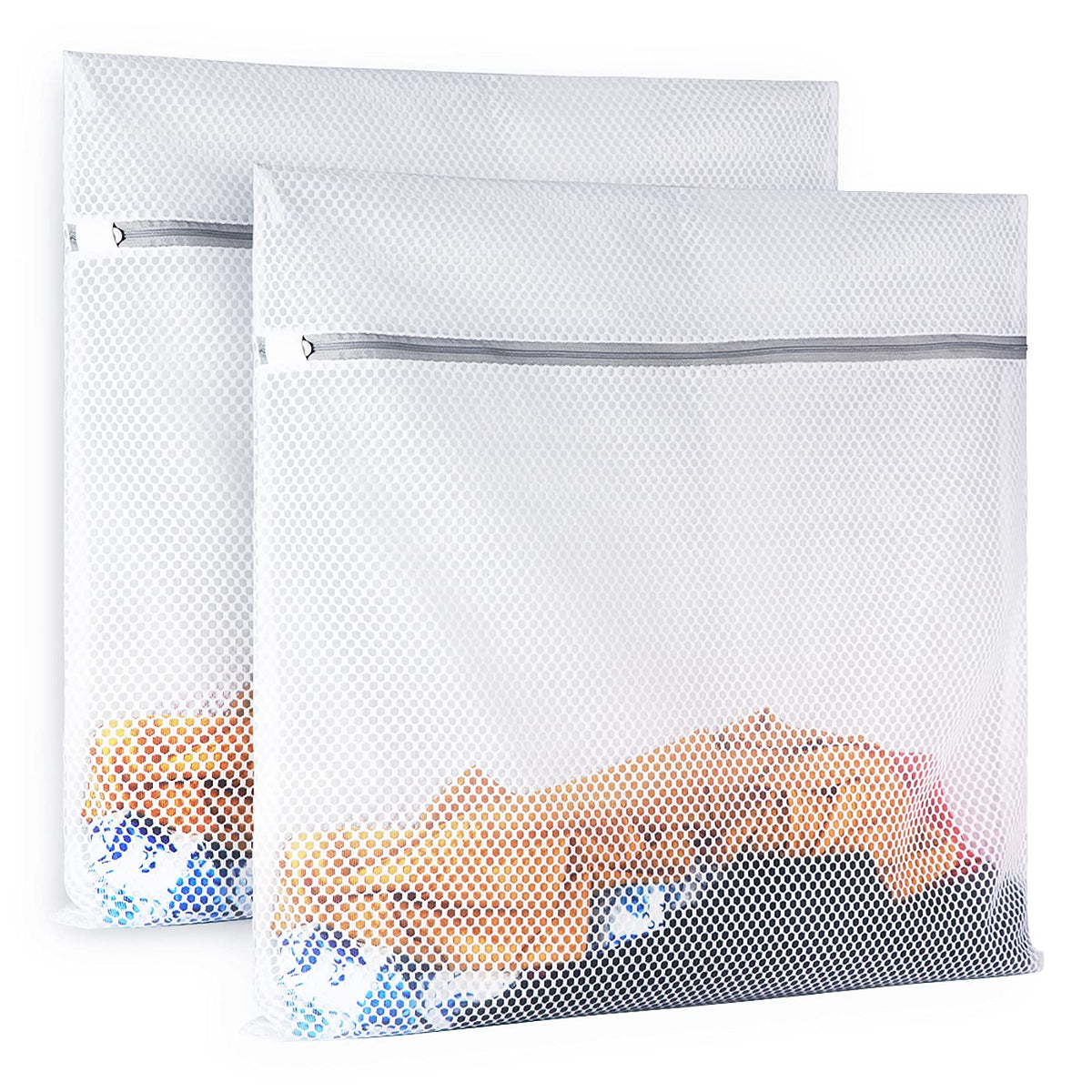 SUERIV Extra Large Honeycomb Mesh Laundry Bag125gsm Net Fabric Durable and Reusable Delicate Wash Bag,Travel Organization Bag for Lingerie,Clothes,Jeans,Bath Towel,Sock (2Large, 3Medium)