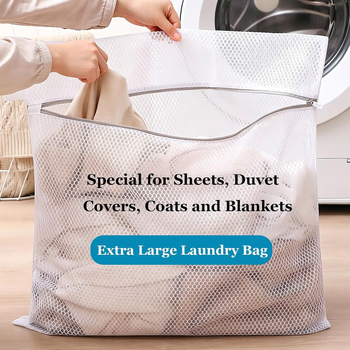 6 Pack XX-Large Mesh Laundry Bags for Delicates, 24 x 24 Inches
