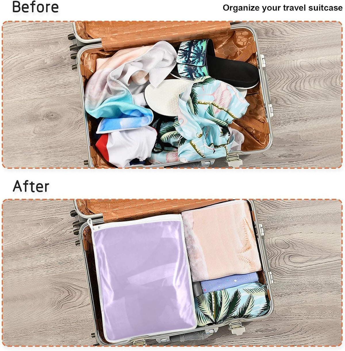 Purple Mesh Laundry Bags Lingerie Bags for Washing Delicates 2 PCS Durable Wash Bag with Zipper Small and Medium Washable