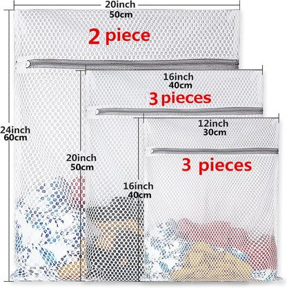8 Packs Mesh Laundry Bags for Delicates 3 Sizes with Non Rust Zipper