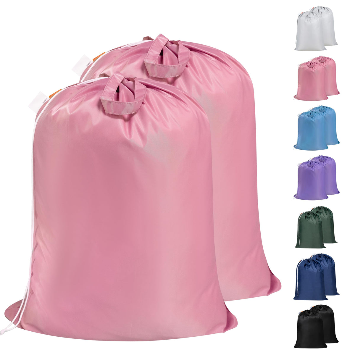 Polecasa 2 Pack Extra Heavy-Duty Laundry Bag with Handles, Black, 28x36"
