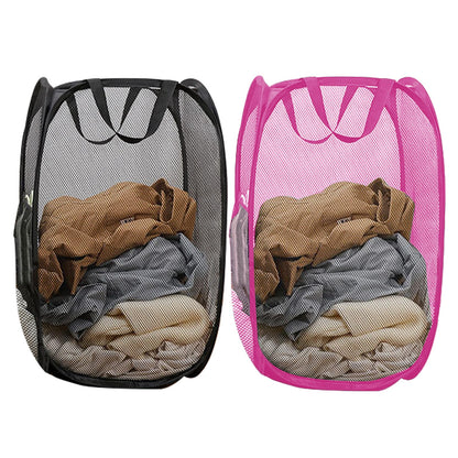 Foldable Clothes Basket Mesh Pop Up Laundry Hamper for Apartment, RV