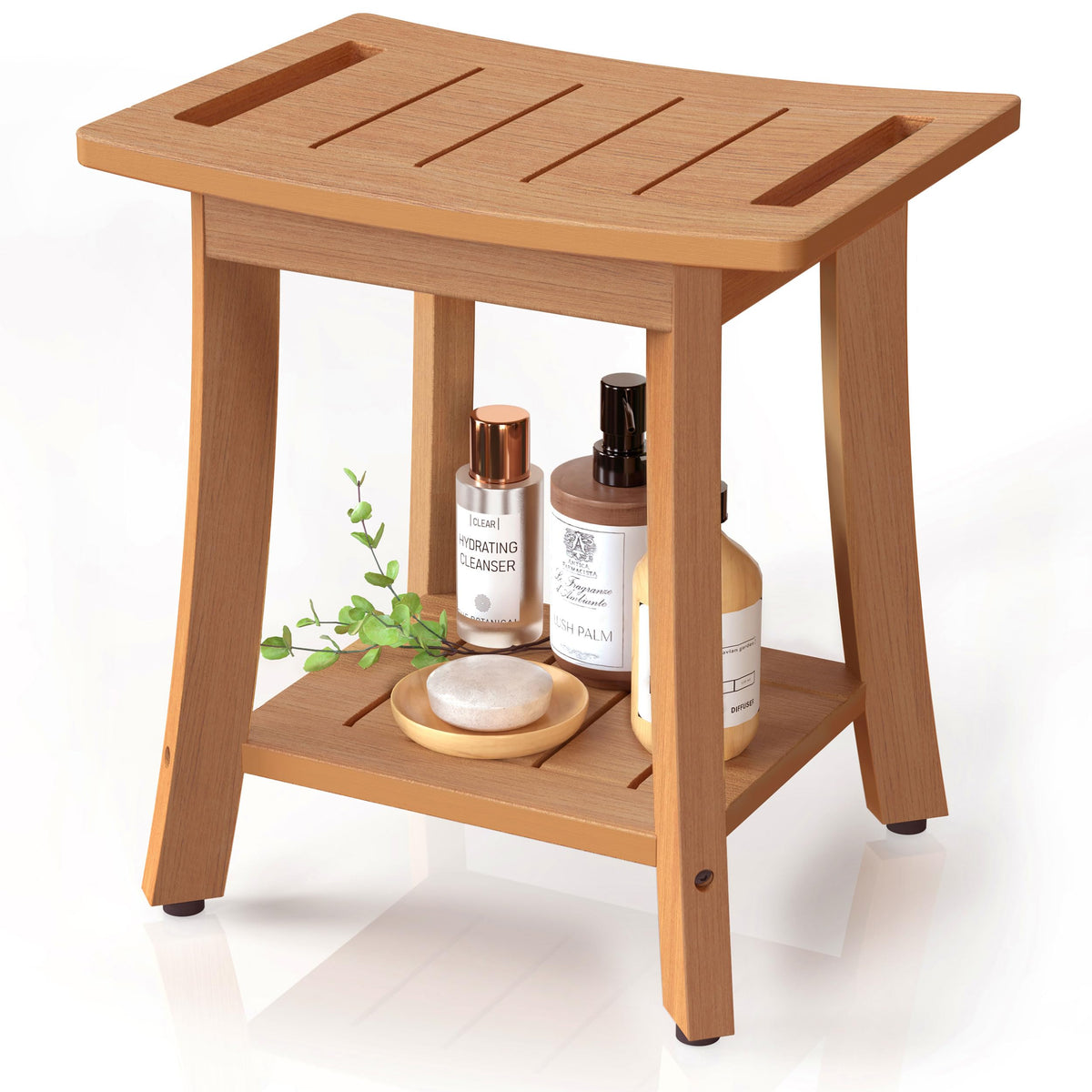 Waterproof HIPS Shower Bench for Inside Shower, Shower Stool, Grey