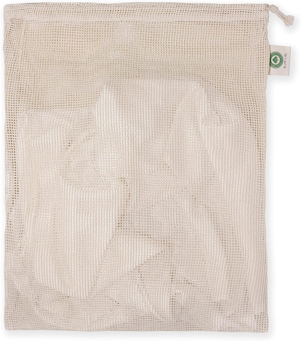 Cotton Mesh Laundry Bags for Delicate Clothes - Set of 3 Extra Large Mesh Washing Bags with Drawstring - Micro-plastic-free, Toxin-free, Dye-free & Unbleached Dryer Washer Bags (3 X-Large - 14”x18”)