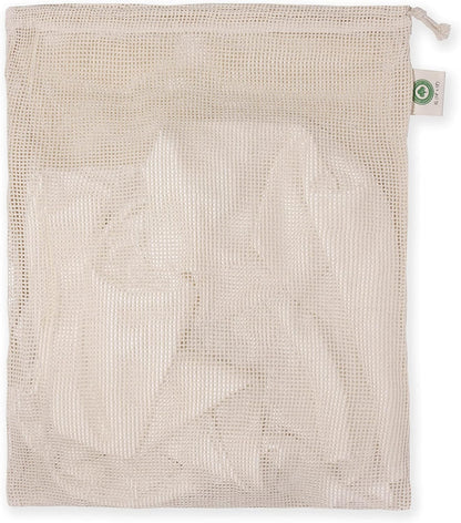 Cotton Mesh Laundry Bags for Delicate Clothes - Set of 3 Extra Large Mesh Washing Bags with Drawstring - Micro-plastic-free, Toxin-free, Dye-free & Unbleached Dryer Washer Bags (3 X-Large - 14”x18”)