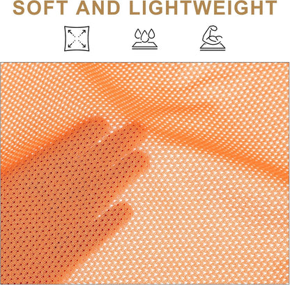 PATIKIL 62 Inch Wide Mesh Fabric Slightly Stretchy, Polyester Micro Mesh Jersey Fabric for Sewing Backpack Pocket and Straps, Netting Clothes, Shopping Bags, Deep Pumpkin Orange 1 Yard
