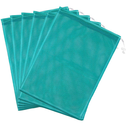 Frienda 6pcs Mesh Bag Drawstring Mesh Laundry Bags, 11 x 15 Inch Durable Nylon for Pool Beach Ball Collecting Travel Gym Laundry and Toys(Multicolor)