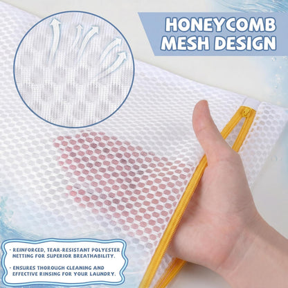 Junkin 40 Pack Honeycomb Mesh Laundry Bags for Delicates 12 x 16 Inches