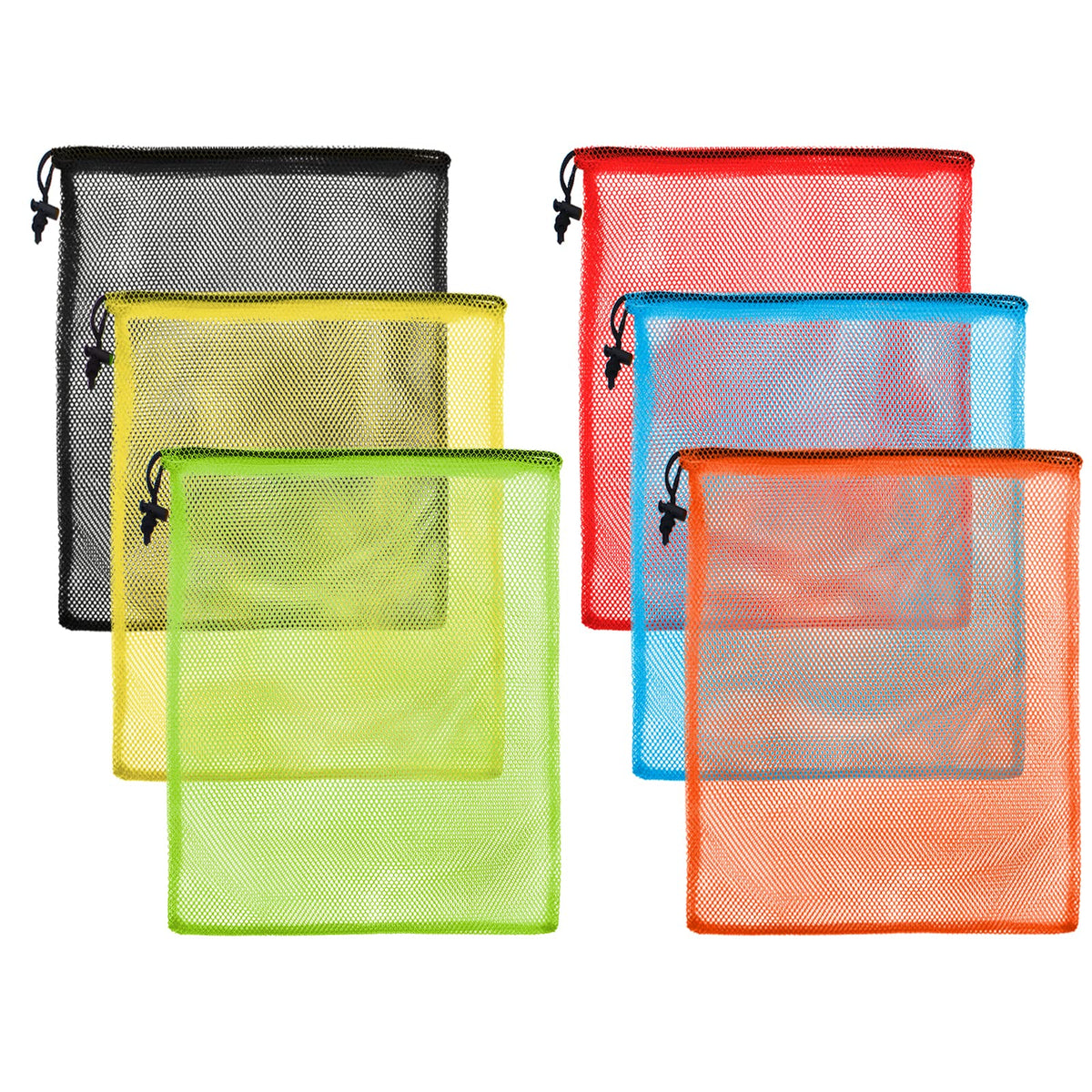 iMucci 12Pcs Mesh Bag 13"X15.5" Drawstring Gym Bag Nylon Mesh Drawstring Bag with Cord Lock Closure for Collecting Toys Travel Sports