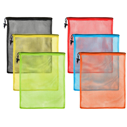iMucci 12Pcs Mesh Bag 13"X15.5" Drawstring Gym Bag Nylon Mesh Drawstring Bag with Cord Lock Closure for Collecting Toys Travel Sports