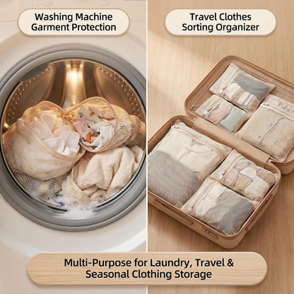 5 Pack100% Natural Cotton Mesh Delicates Laundry Bags
