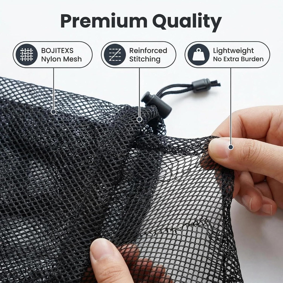 20pcs Small Mesh Bags NylonMesh Backpack Drawstring Storage Black Nylon Drawstring Bags Small Travel Stuff (6 x 8inch)