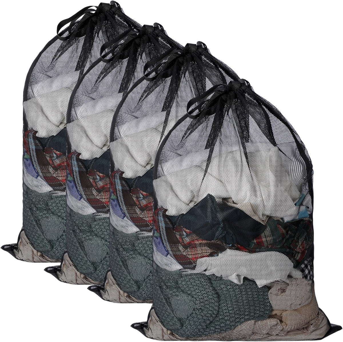Aliceset 4 Pcs 24 x 36 Inches Mesh Laundry Bags with Drawstring