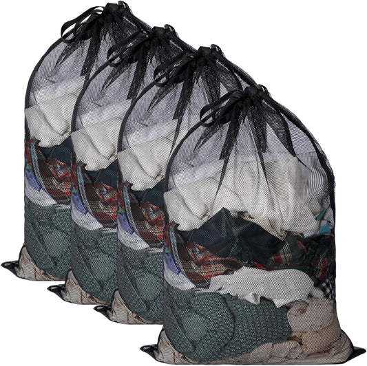 Aliceset 4 Pcs 24 x 36 Inches Mesh Laundry Bags with Drawstring
