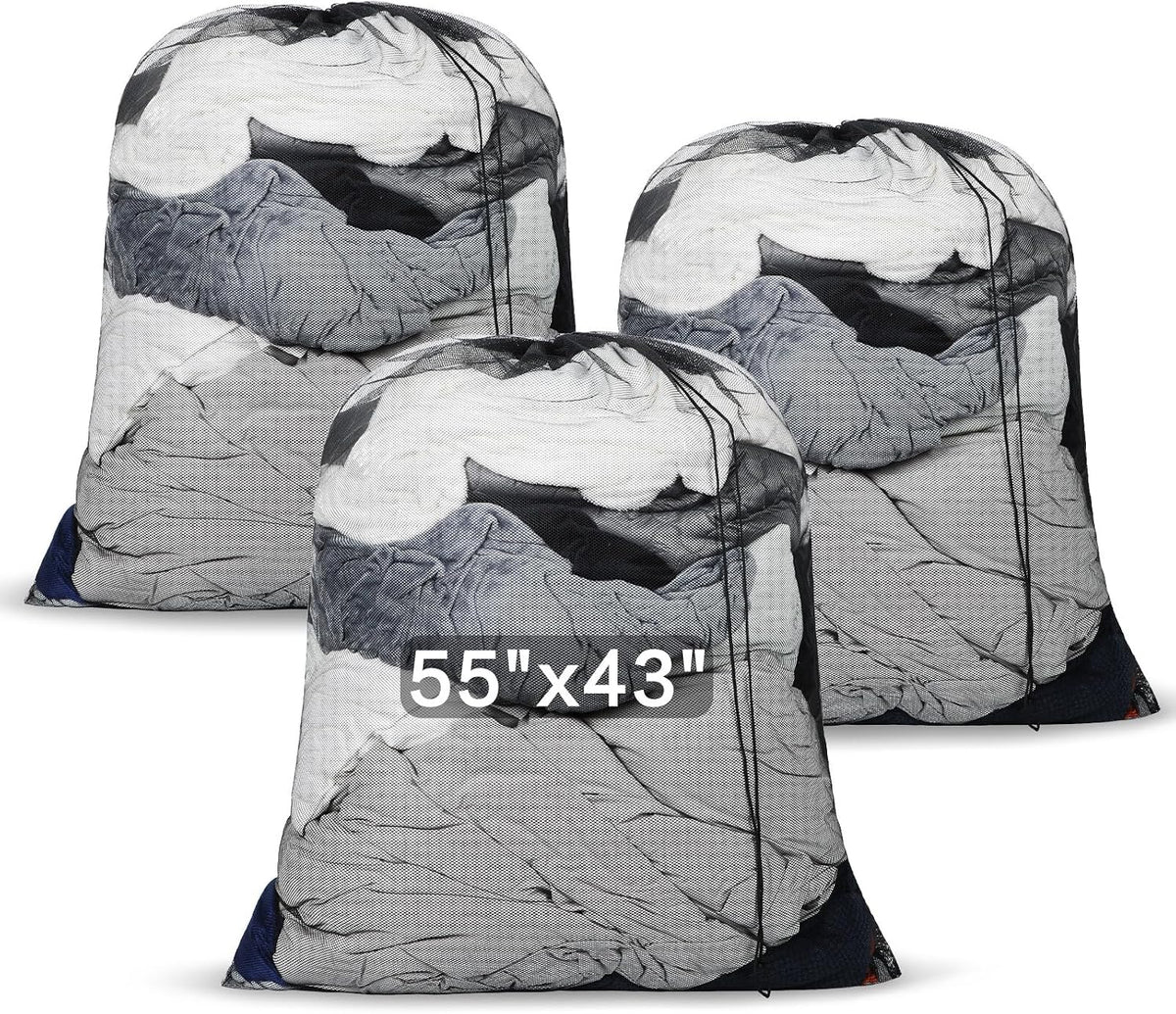 3 Pack Extra Large Mesh Laundry Bags 55" x 43" XL Mesh Laundry Bags