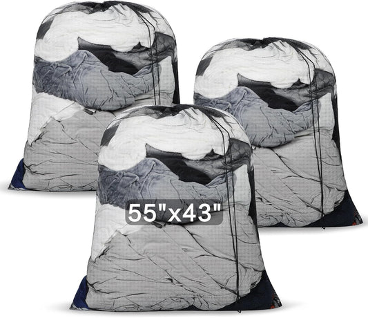 3 Pack Extra Large Mesh Laundry Bags 55" x 43" XL Mesh Laundry Bags