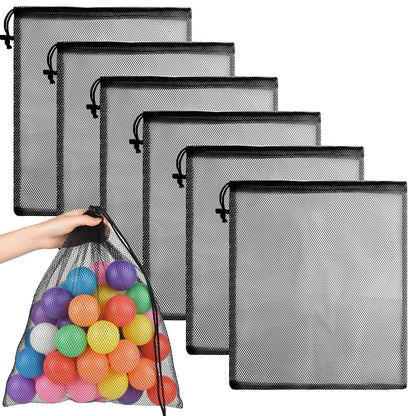 PLULON 20 Pcs Mesh Drawstring Beach Bags