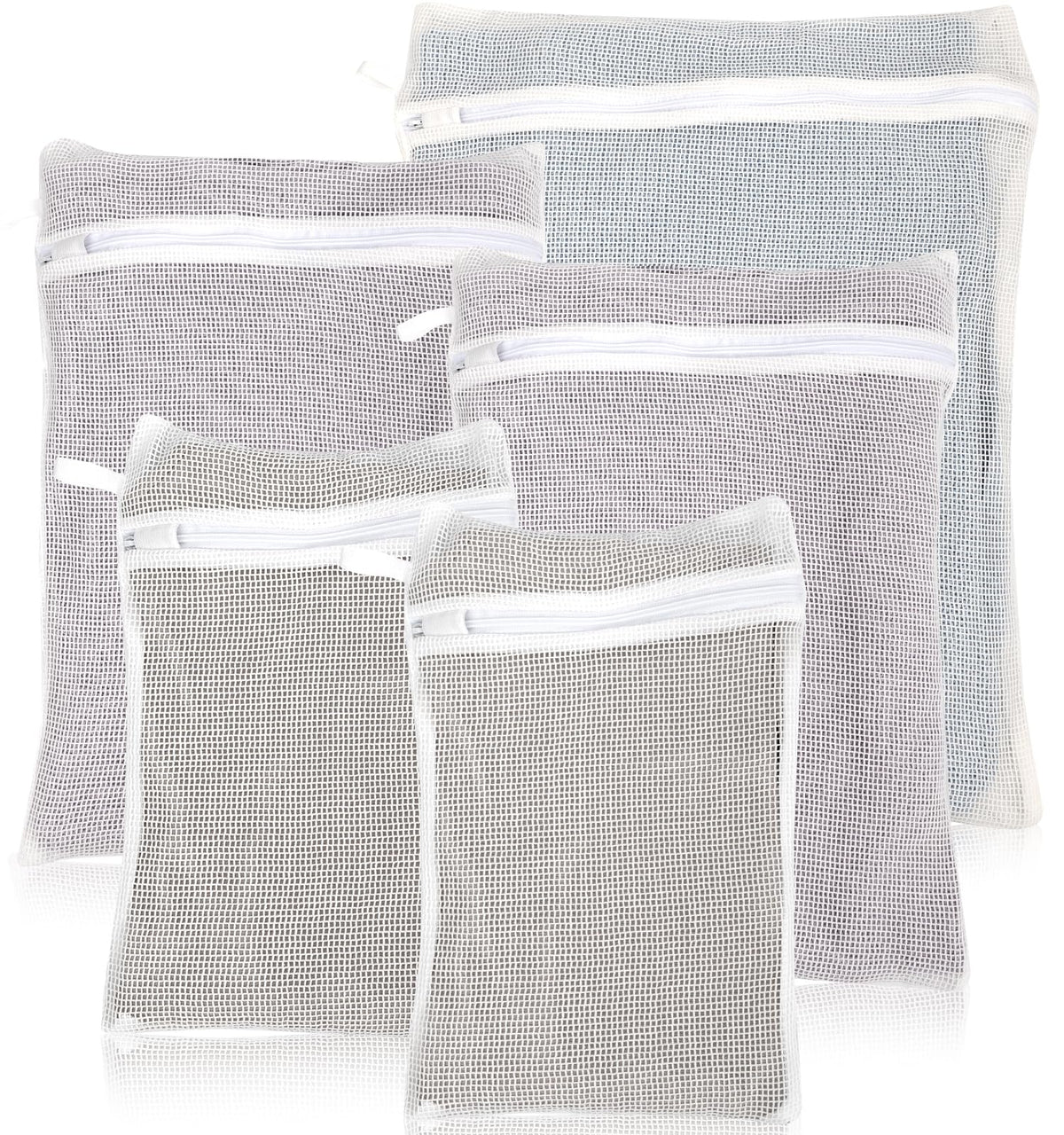 6-Piece Bag, Durable Cotton Mesh Laundry Bag, Sturdy Zipper, Breathable Mesh, Exquisite Laundry Bag for Underwear, Clothes, Pants, Shoes and Socks