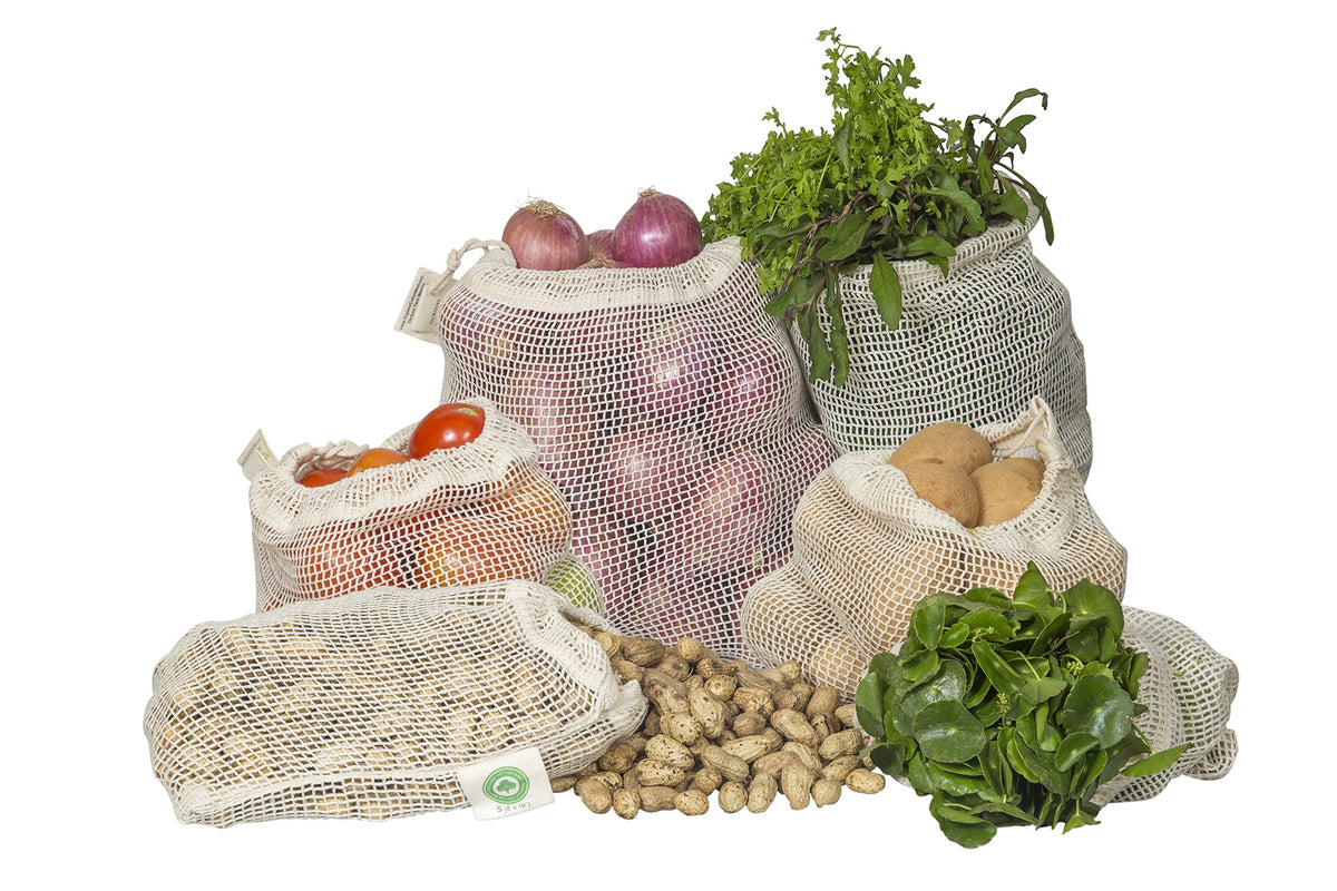 Reusable Garlic Storage Bags - Organic Cotton Garlic Mesh Bags with Drawstring - Washable Garlic Holder Storage - Net Garlic Keeper Sacks - Onion Potato Storage Bags - Root Vegetable Sacks (3 Large)