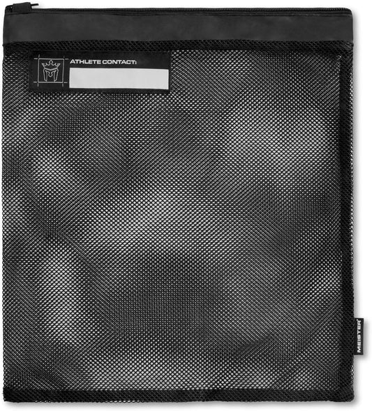 Meister Athlete Wash Bag - Mesh Sports Laundry Bag w/Zipper Lock - Black