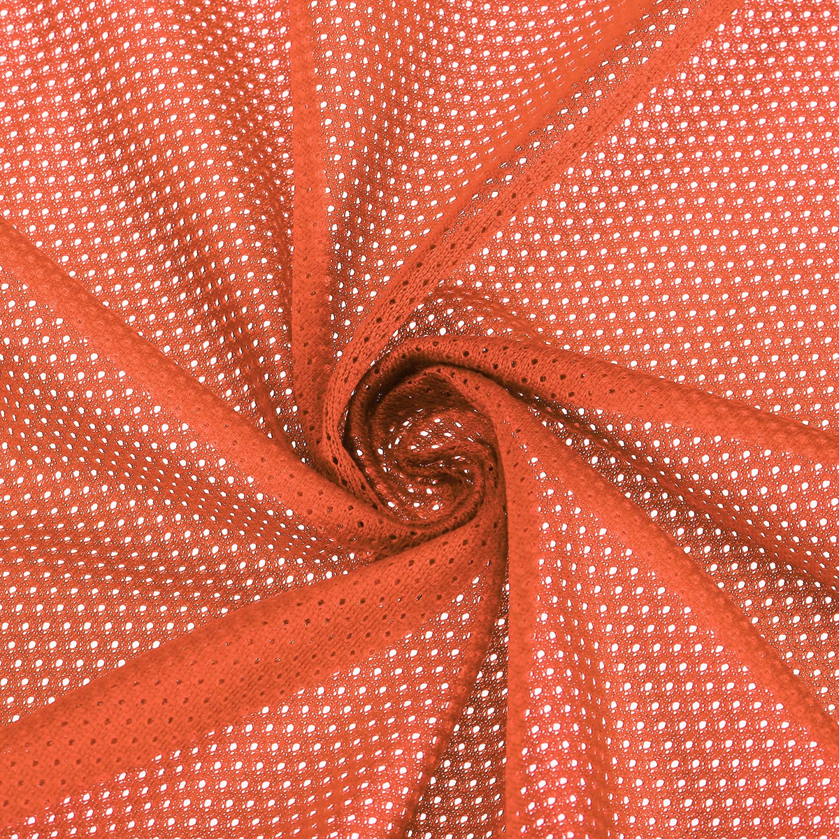 PATIKIL 62 Inch Wide Mesh Fabric Slightly Stretchy, Polyester Micro Mesh Jersey Fabric for Sewing Backpack Pocket and Straps, Netting Clothes, Shopping Bags, Deep Pumpkin Orange 1 Yard